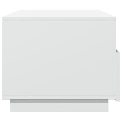 Маса за кафе с LED осветление, бяла, 90x49x40 см