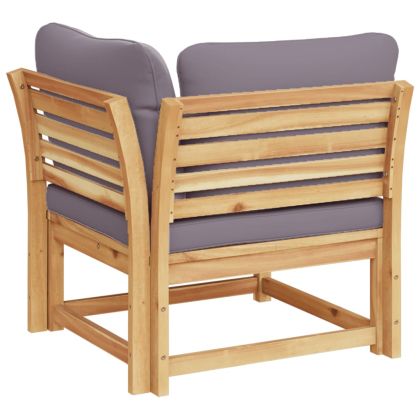 Градински ъглов диван с възглавници 73x73x65 см акация масив