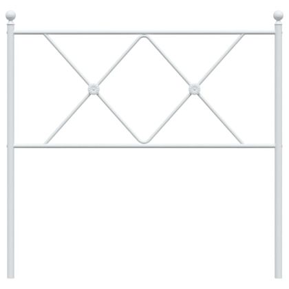 Метална табла за глава, бяла, 90 см