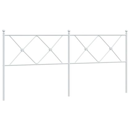 Метална табла за глава, бяла, 180 см