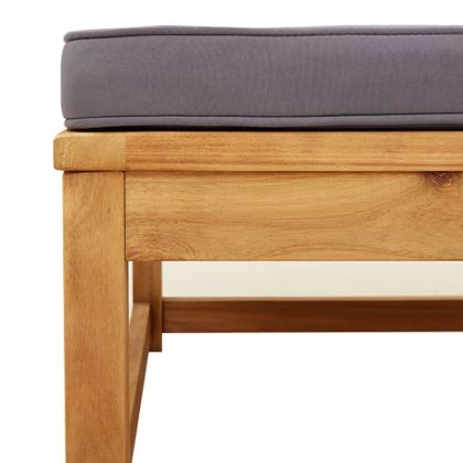 Градински лаундж комплект с възглавници, 6 части, масив акация