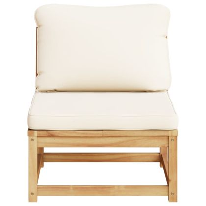 Градинско кресло с възглавница, масивно дърво акация