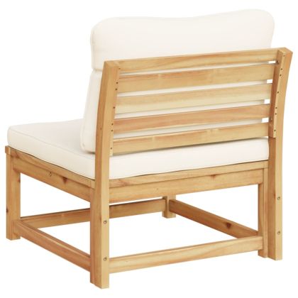 Градинско кресло с възглавница, масивно дърво акация