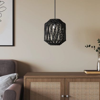 Абажур черен Ø23x28 см желязо и хартия