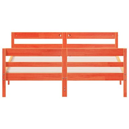 Рамка за легло без матрак, восъчнокафяв, 120x200 см, бор масив