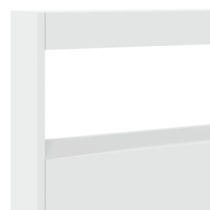Табла шкаф с LED, бял, 140x17x102 см