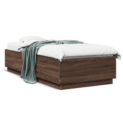 Рамка за легло, кафяв дъб, 90x200 см, инженерно дърво