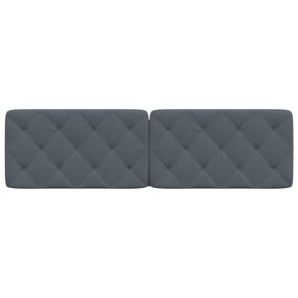 Мека табла за легло, тъмносива, 180 см, кадифе