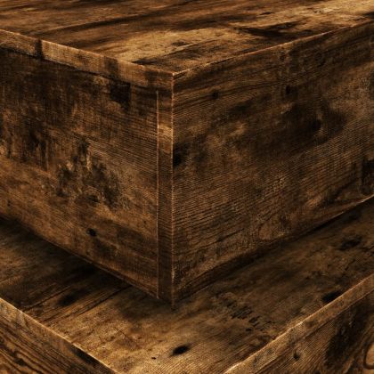 Маса за кафе с LED осветление, опушен дъб, 50x50x40 см