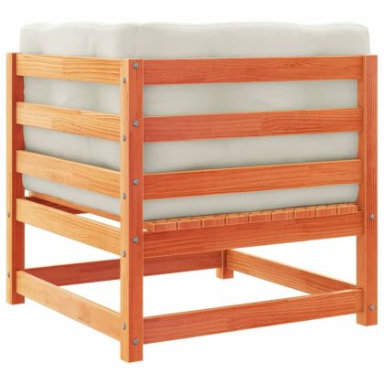 Градински комплект с възглавници, 6 части, восъчнокафяв