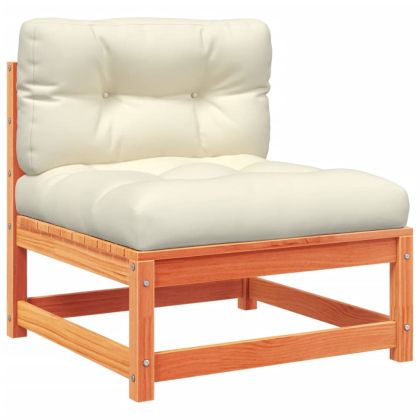 Градински комплект диван с възглавници, 9 части, восъчнокафяв