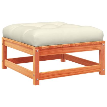 Градински комплект диван с възглавници, 9 части, восъчнокафяв