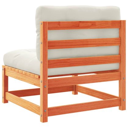 Градински комплект диван с възглавници, 9 части, восъчнокафяв