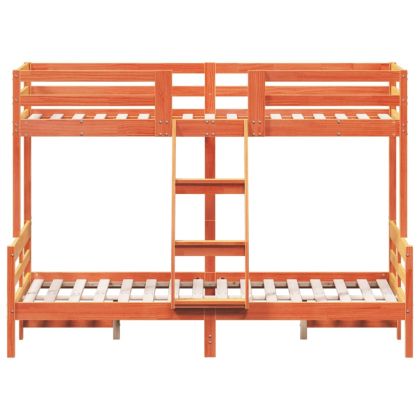 Двуетажно легло, 90x200/120x200 см, восъчнокафяво, бор масив