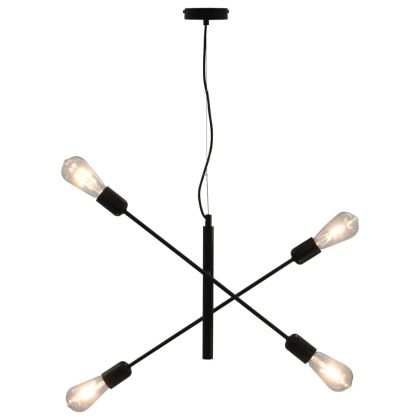 Таванна лампа с филамент крушки, 2 W, черна, E27