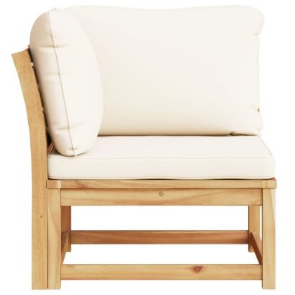 Градински ъглов диван с възглавници 73x73x65 см акация масив