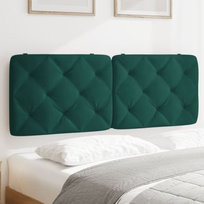 Мека табла за легло, тъмнозелена, 120 см, кадифе