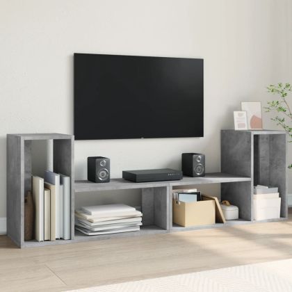 ТВ шкафове, 2 бр, бетонно сиви, 75x30x50 см, инженерно дърво
