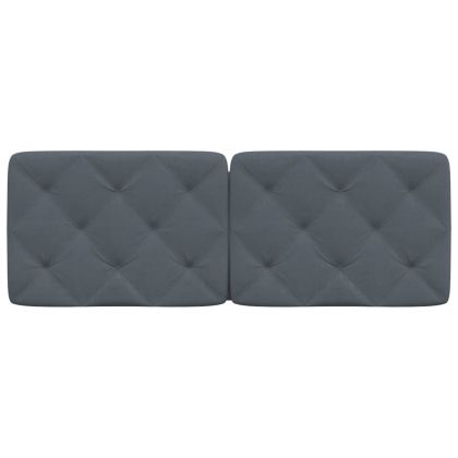 Мека табла за легло, тъмносива, 120 см, кадифе