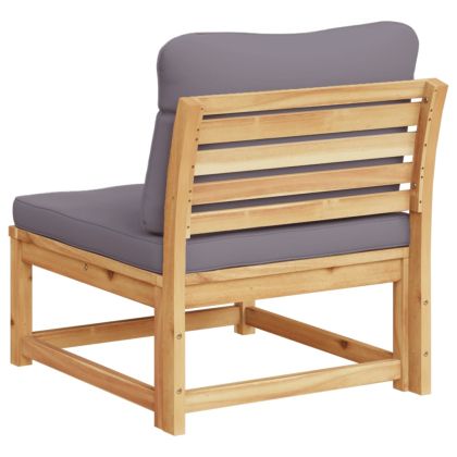 Градинско кресло с възглавница, масивно дърво акация