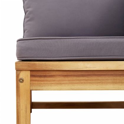 Градинско кресло с възглавница, масивно дърво акация