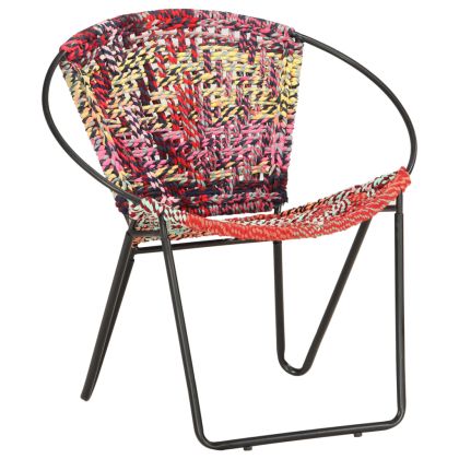 Кръгъл стол, многоцветен, chindi плат