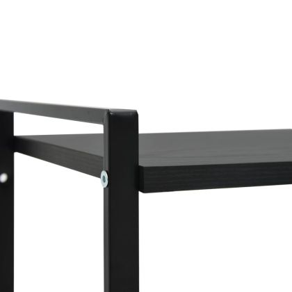 Библиотека с 2 рафта, черна, 52x28x59 см, инженерно дърво