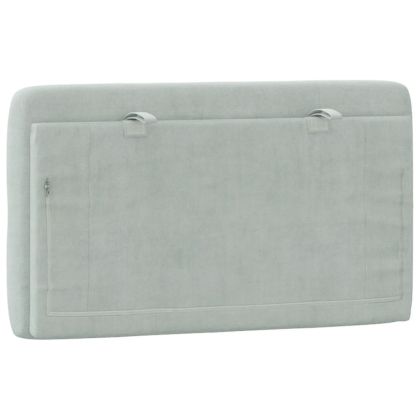 Мека табла за легло, светлосива, 80 см, кадифе