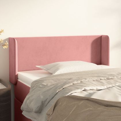 Горна табла за легло, розова, 83x16x78/88 см, кадифе