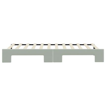 Канапе с изтеглящо легло светлосиво 90x200 см кадифе