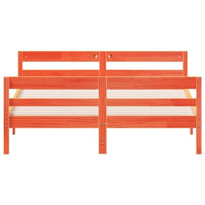 Рамка за легло без матрак, восъчнокафяв, 140x200 см, бор масив