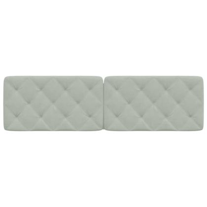 Мека табла за легло, светлосива, 180 см, кадифе