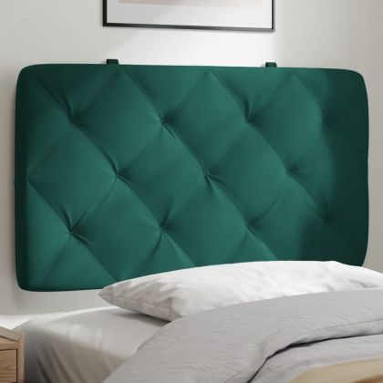 Мека табла за легло, тъмнозелена, 90 см, кадифе