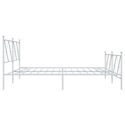 Метална рамка за легло с горна и долна табла, бяла, 183x213 см