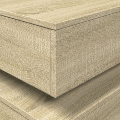 Маса за кафе с LED осветление, сонома дъб, 50x50x40 см