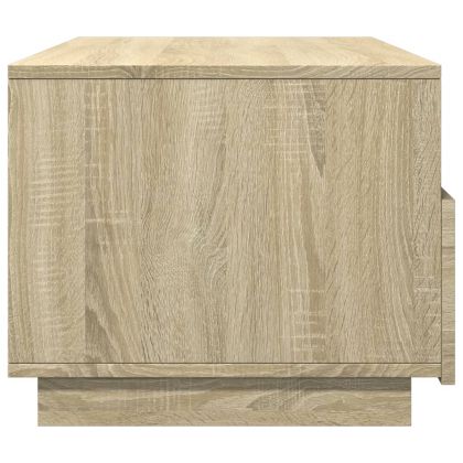 Маса за кафе с LED осветление, сонома дъб, 90x49x40 см