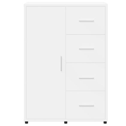 Сайдборд, бял, 60x31x84 см, инженерно дърво