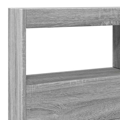 Табла шкаф с LED, сив сонома, 140x17x102 см