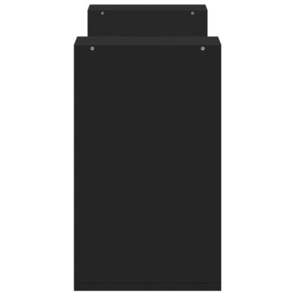 ТB шкафове, 2 бр, черни, 75x30x50 см, инженерно дърво