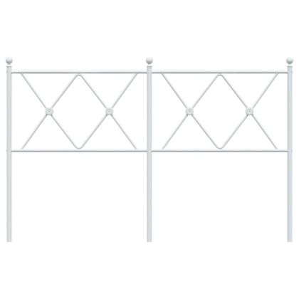 Метална табла за глава, бяла, 137 см