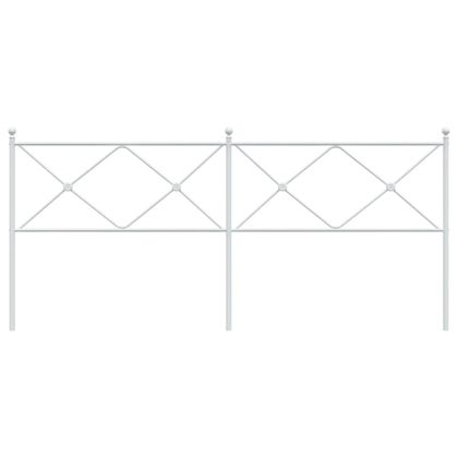 Метална табла за глава, бяла, 193 см