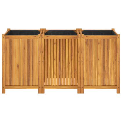 Градинска кашпа с вложка 150x50x75 см масивна акация