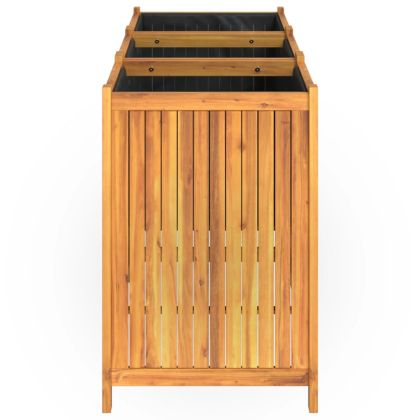 Градинска кашпа с вложка 150x50x75 см масивна акация