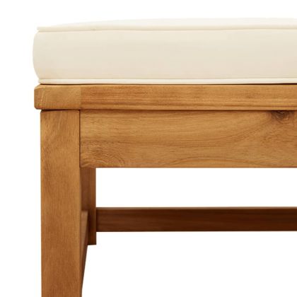 Градинска табуретка с възглавници, акация масив