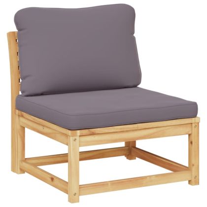 Градински лаундж комплект с възглавници, 8 части, акация масив