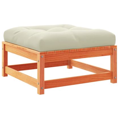 Градински комплект диван с възглавници, 10 части, восъчнокафяв