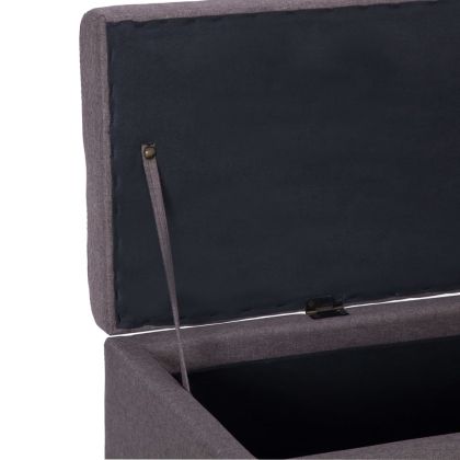 Пейка с отделение за съхранение, 116 см, таупе, полиестер