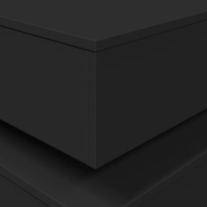 Маса за кафе с LED осветление, черна, 50x50x40 см