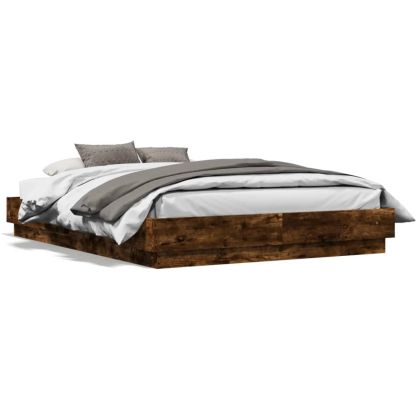 Рамка за легло, опушен дъб, 120x190 см, инженерно дърво