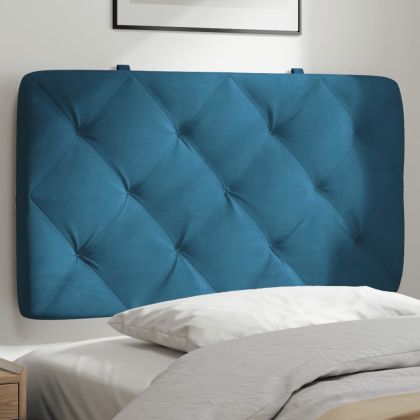 Мека табла за легло, синя, 90 см, кадифе